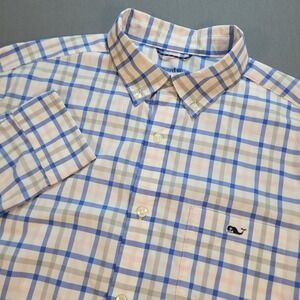 Vineyard Vines Mens Button Down Shirt Large Plaid Performance Coastal Preppy
